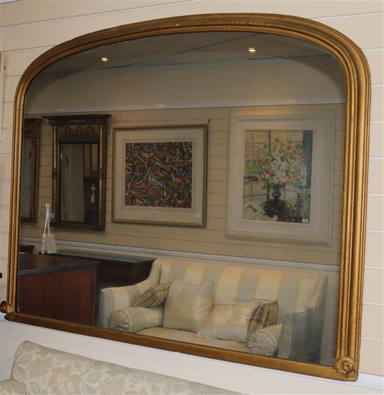 A Victorian gilt-framed overmantel mirror, 135cm wide